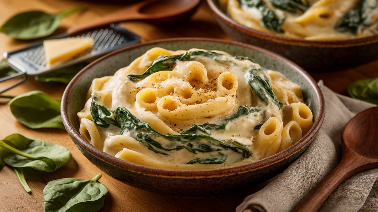 Creamy Garlic Parmesan Pasta with Spinach