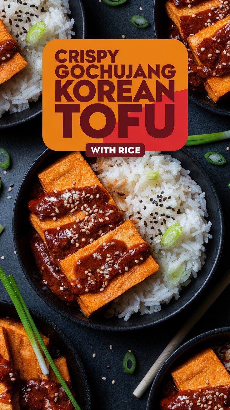 Crispy Gochujang Korean Tofu with Rice