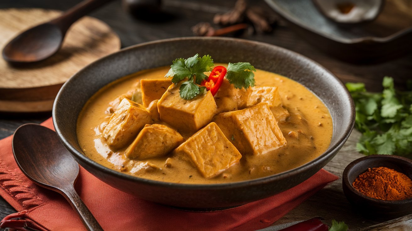 Thai Red Curry Tofu with Creamy Coconut Sauce