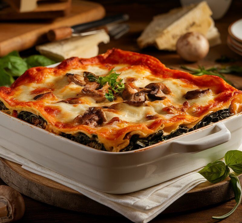 Mushroom and Spinach Lasagna