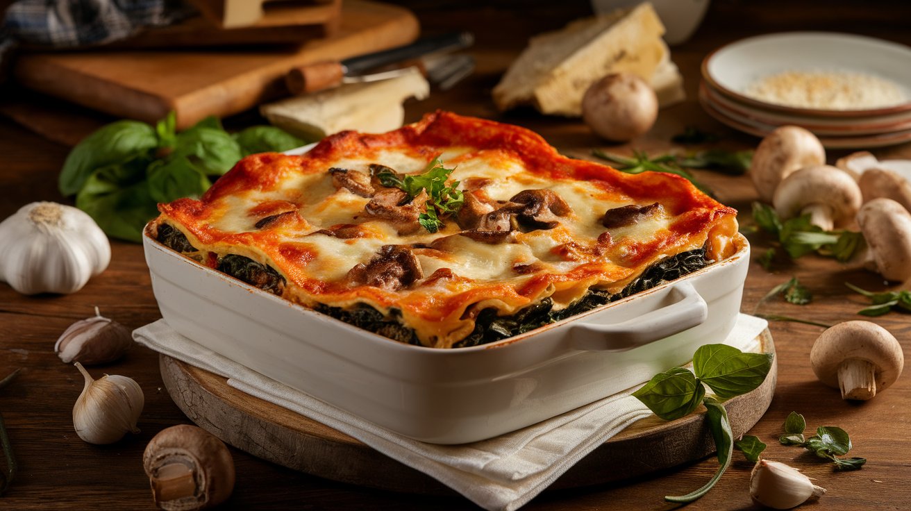 Delicious Mushroom and Spinach Lasagna Recipe