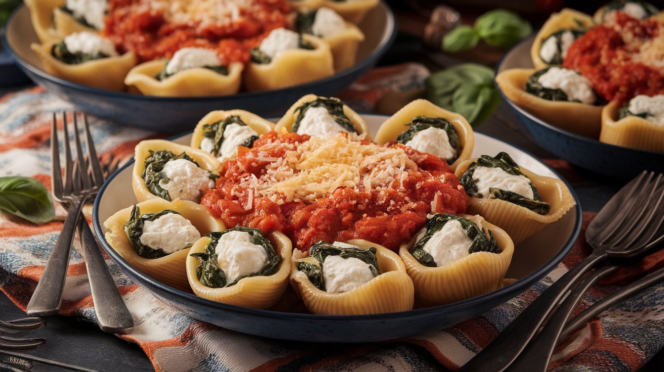 Ricotta Stuffed Shells with Spinach