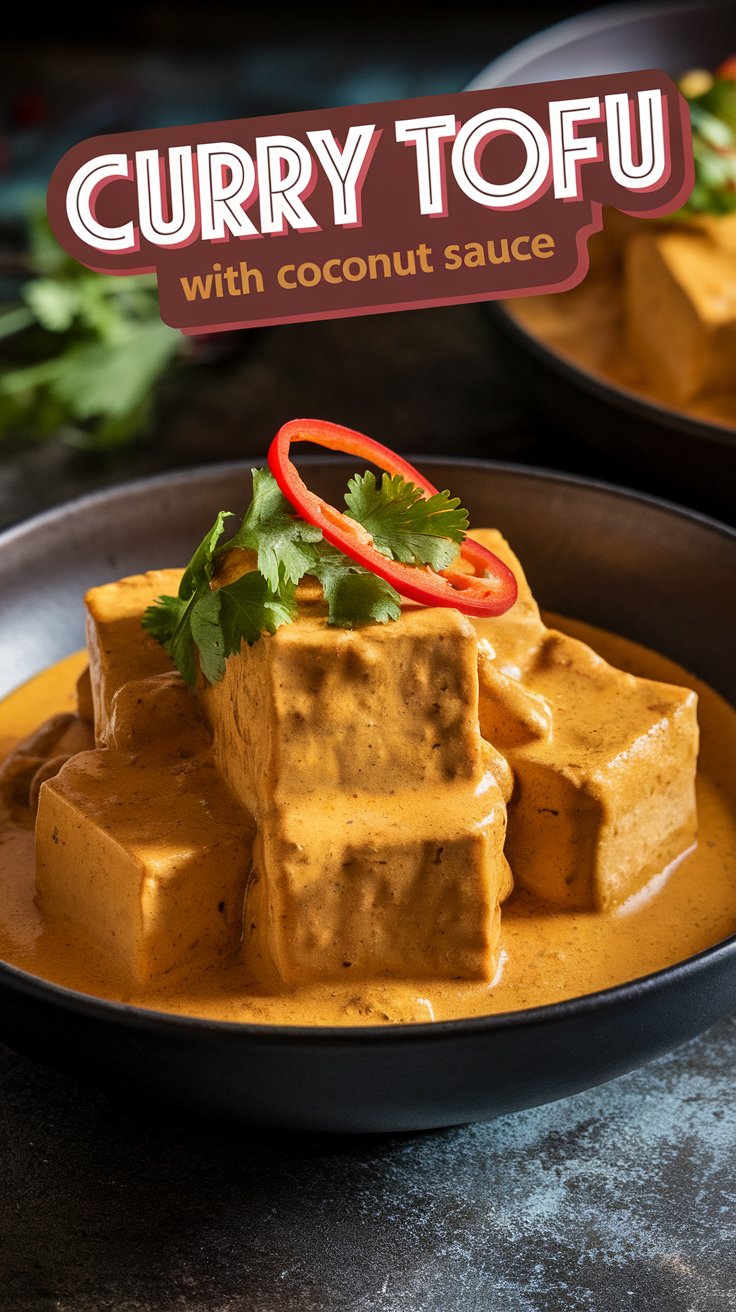 Thai Red Curry Tofu with Creamy Coconut Sauce