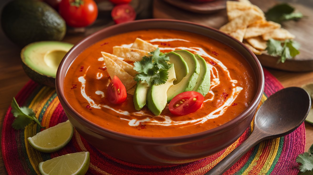 Creamy Vegetarian Tortilla Soup Recipe